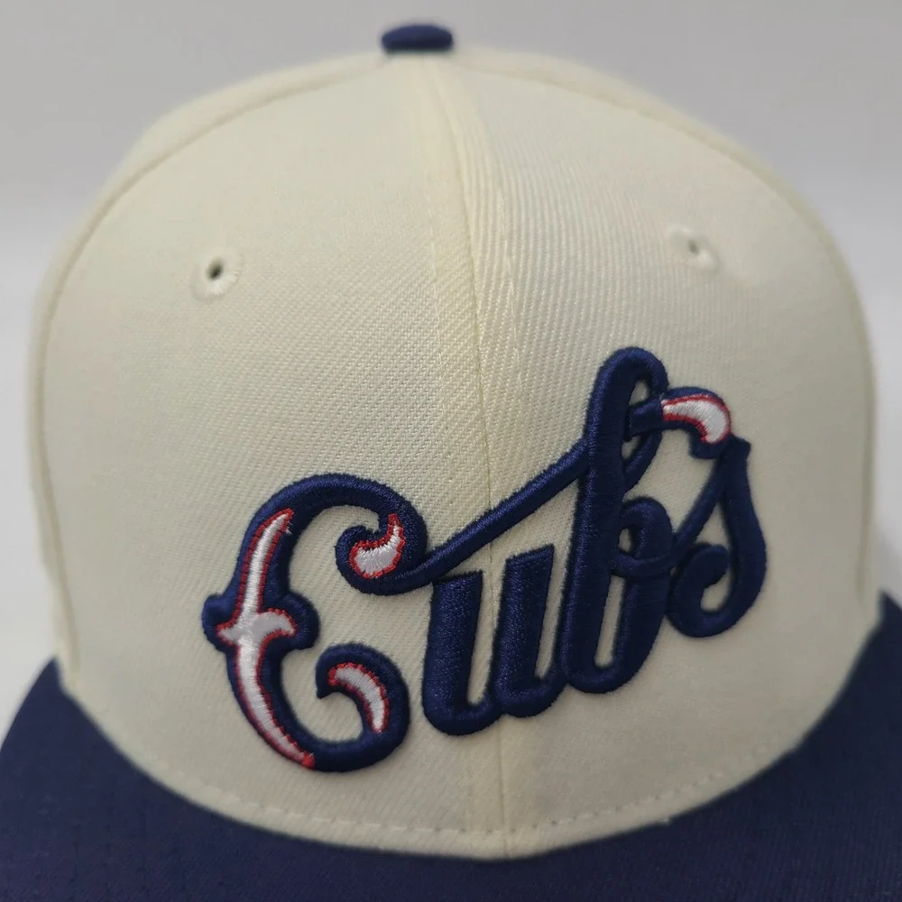 Chicago Cubs Hat Fitted 7 1/4 New Era 59Fifty Cream Wrigley Field 100 Year Patch